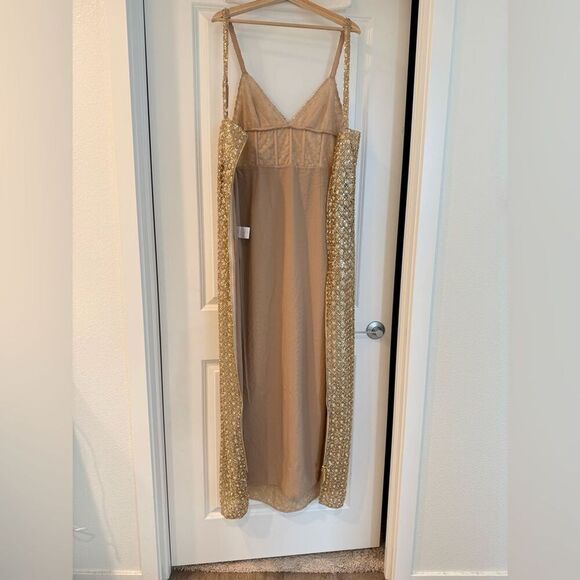 NWOT BRONX AND BANCO Allegra Gold Sequin Maxi Dress, size S - Picture 9 of 16